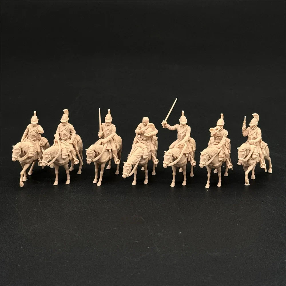 1/72 Scale Russian Imperial Cavalry / Cuirassier Resin Figure Set (7 Mounted Figures) - Napoleonic War Gaming