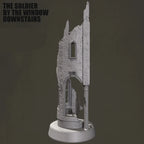 1/35 Scale Ruined Gothic Building Corner Diorama Base - Urban Warfare Terrain Model