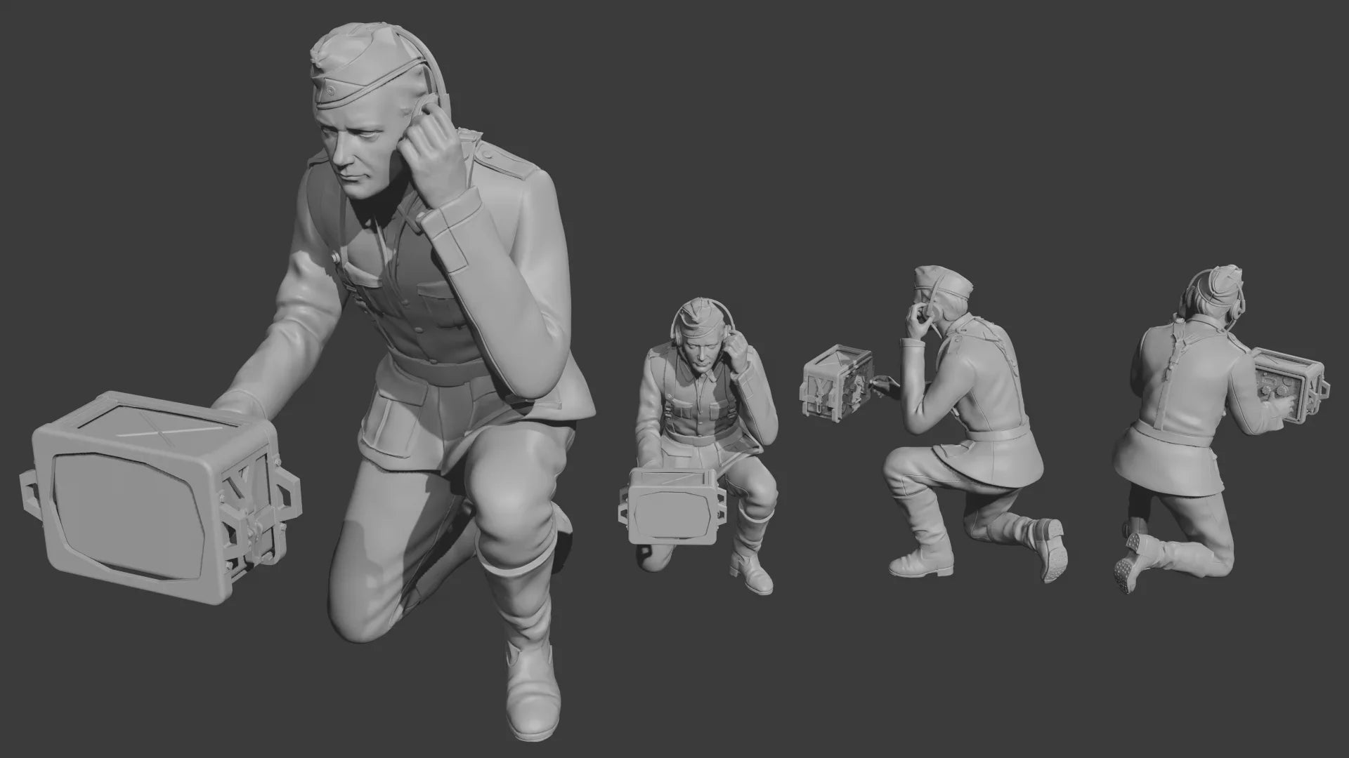 1/35 German Radio Equipment & Soldier Resin Kit | WW2 Communications