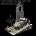 1/35 Scale Resin Soldier Figure Scene | 8-Wheeled Armored Car Diorama (5 Soldiers + Platform) | Self-Assembled Model Kit