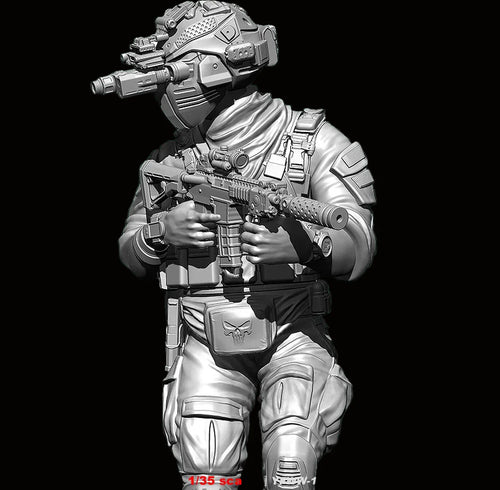 1/35 Scale US Army "God of Night War" Assault Operator Resin Figure - Modern Special Forces Kit