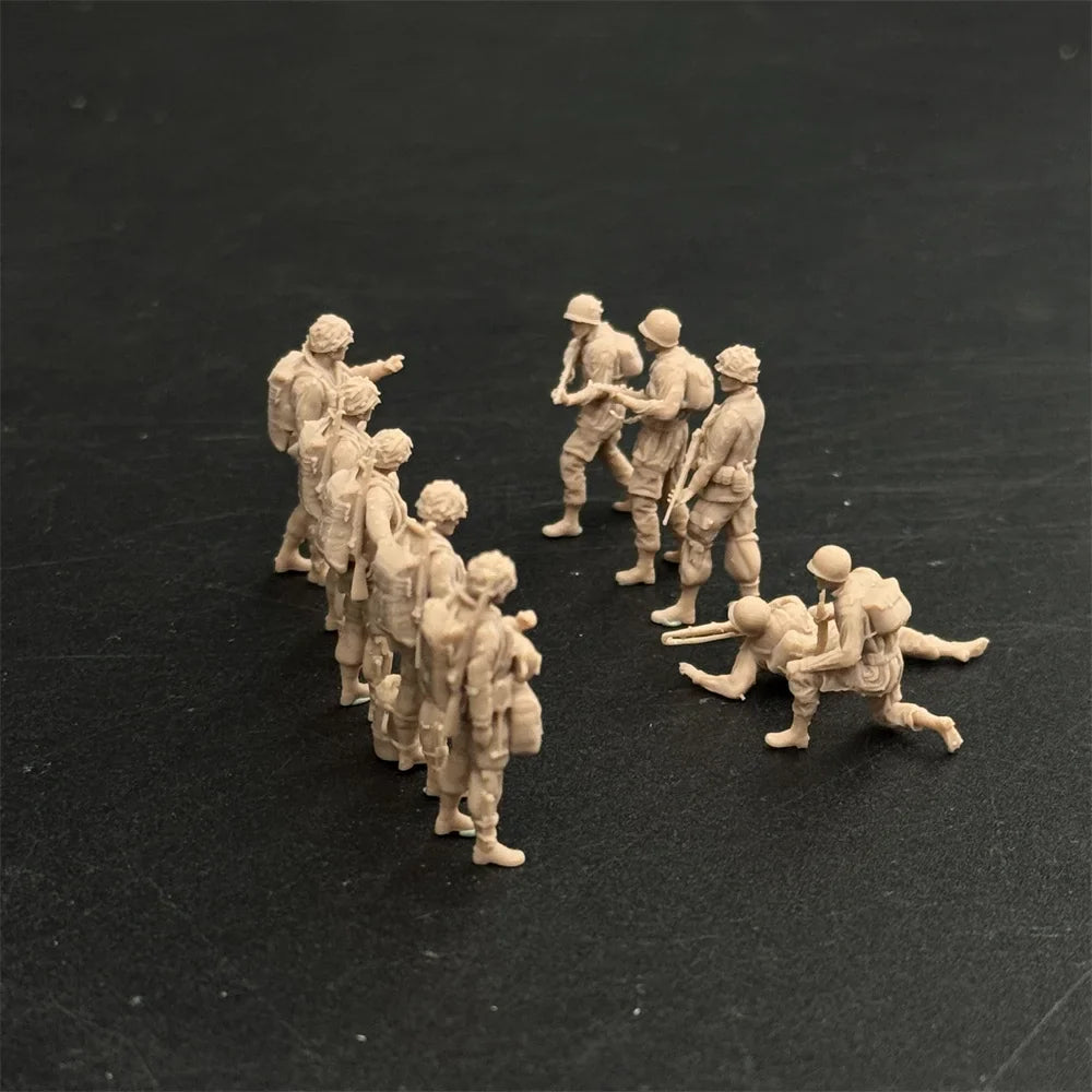 1/72 Scale WWII US Paratroopers / Infantry Action Figures Resin Model Kit (10+ Figures) - Normandy / Airborne Assault