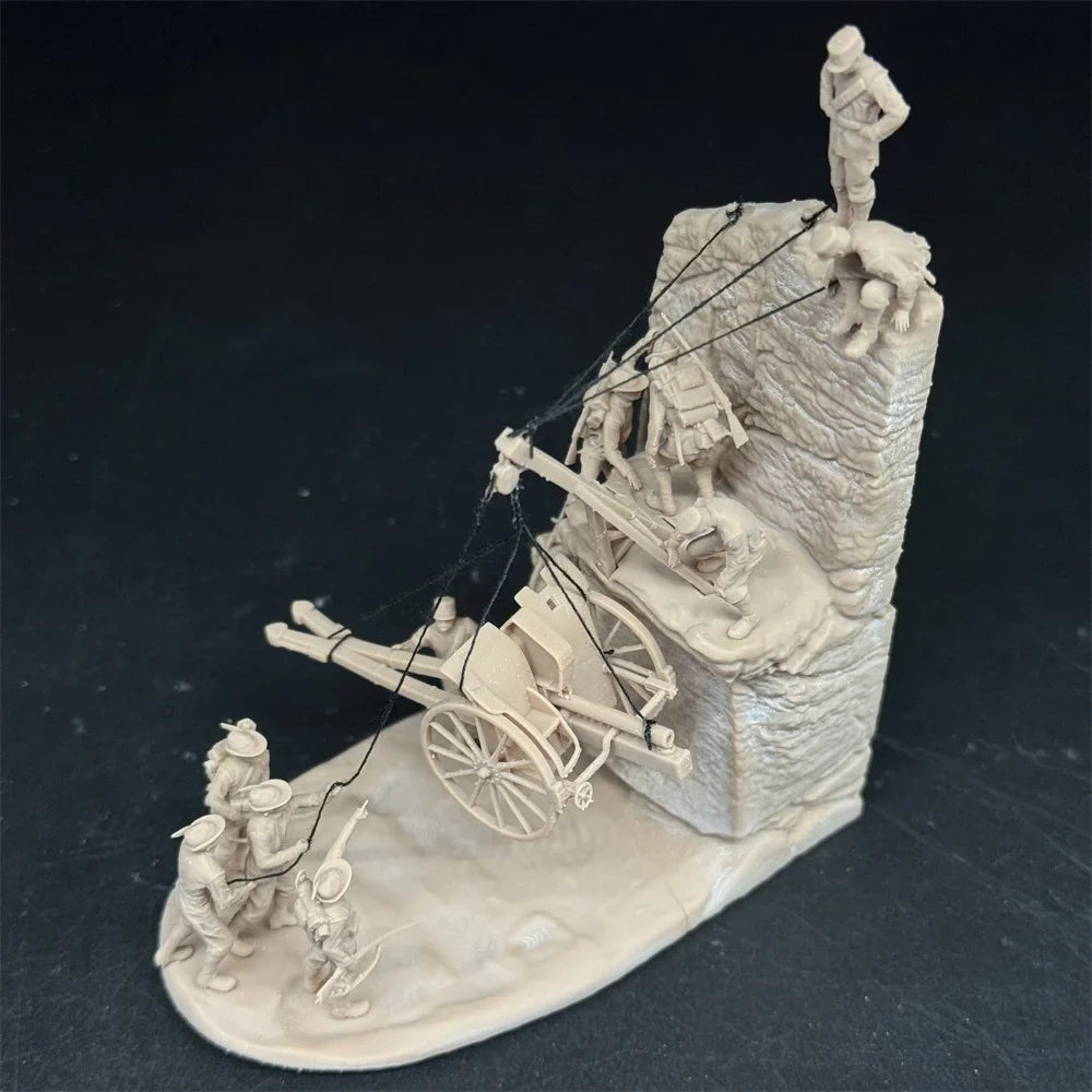 1/72 Scale WWI Italian Alpine Soldiers & Artillery Haul Diorama Resin Kit (11 Figures) - White War Miniatures