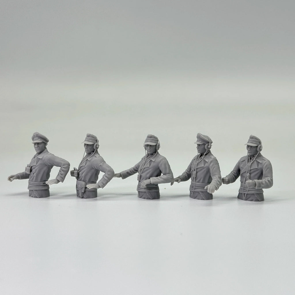 1/35 German Tank Commander Set (5 Fig) Resin Kit | Full/Half Body Vers.