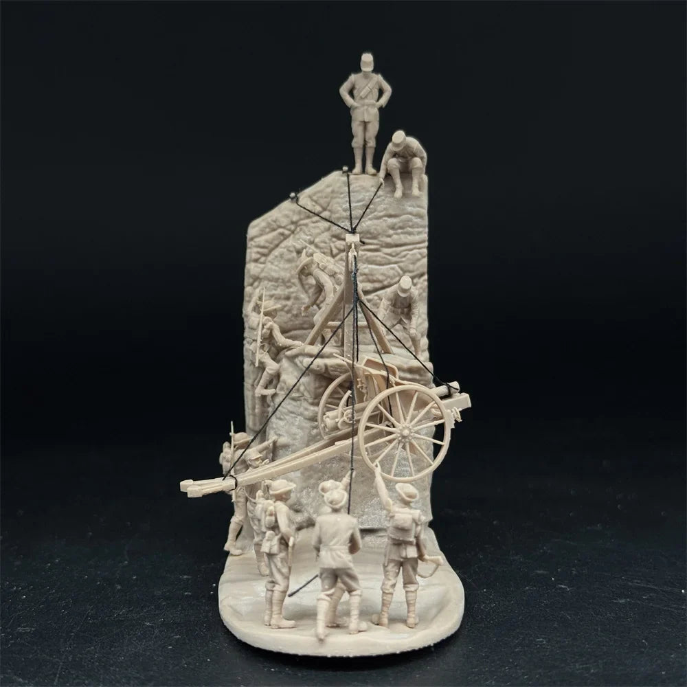 1/72 Scale WWI Italian Alpine Soldiers & Artillery Haul Diorama Resin Kit (11 Figures) - White War Miniatures