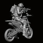 1/24 Scale (75mm) Tactical Motorcycle Rider Resin Figure Model Kit - Modern Operator on Dirt Bike