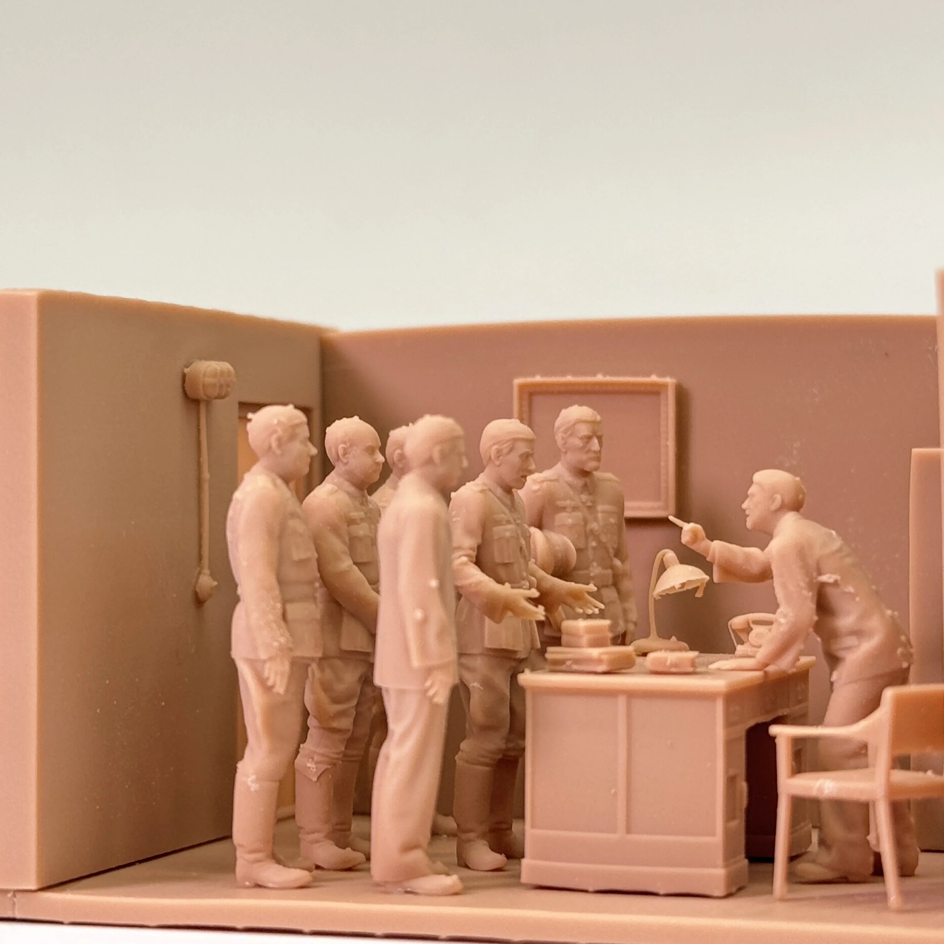 1/72 Scale Bunker / Headquarters Interrogation Scene Resin Figure Set (12 Figures) - WWII/Cold War Diorama