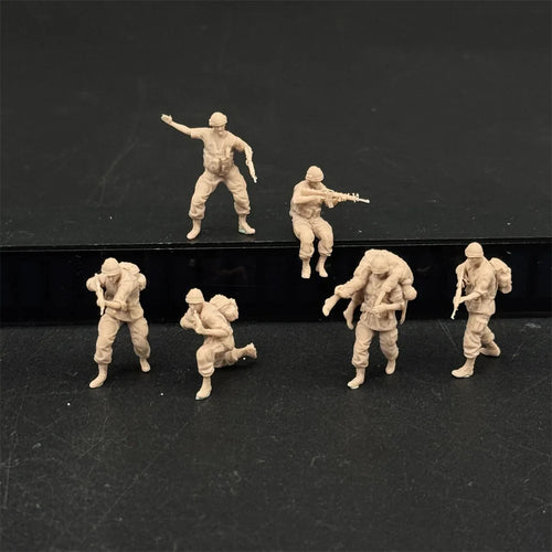1/72 Scale US Soldiers Vietnam War Rescue / Combat Squad Resin Figure Set (6 Figures) - Infantry Miniatures