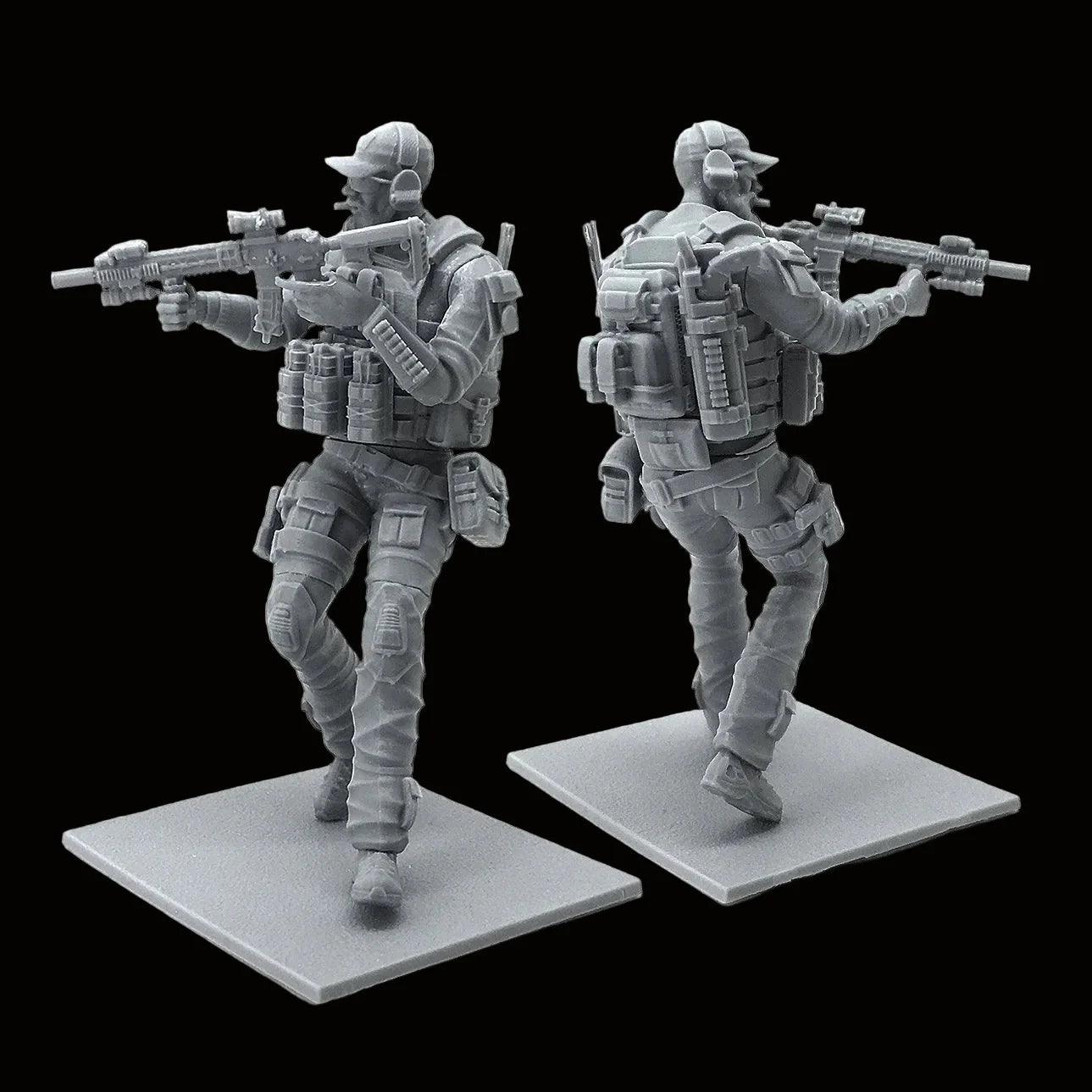 1/24 Scale US Navy SEAL Assaulter Resin Figure Kit - Bearded Operator Rifleman Miniature