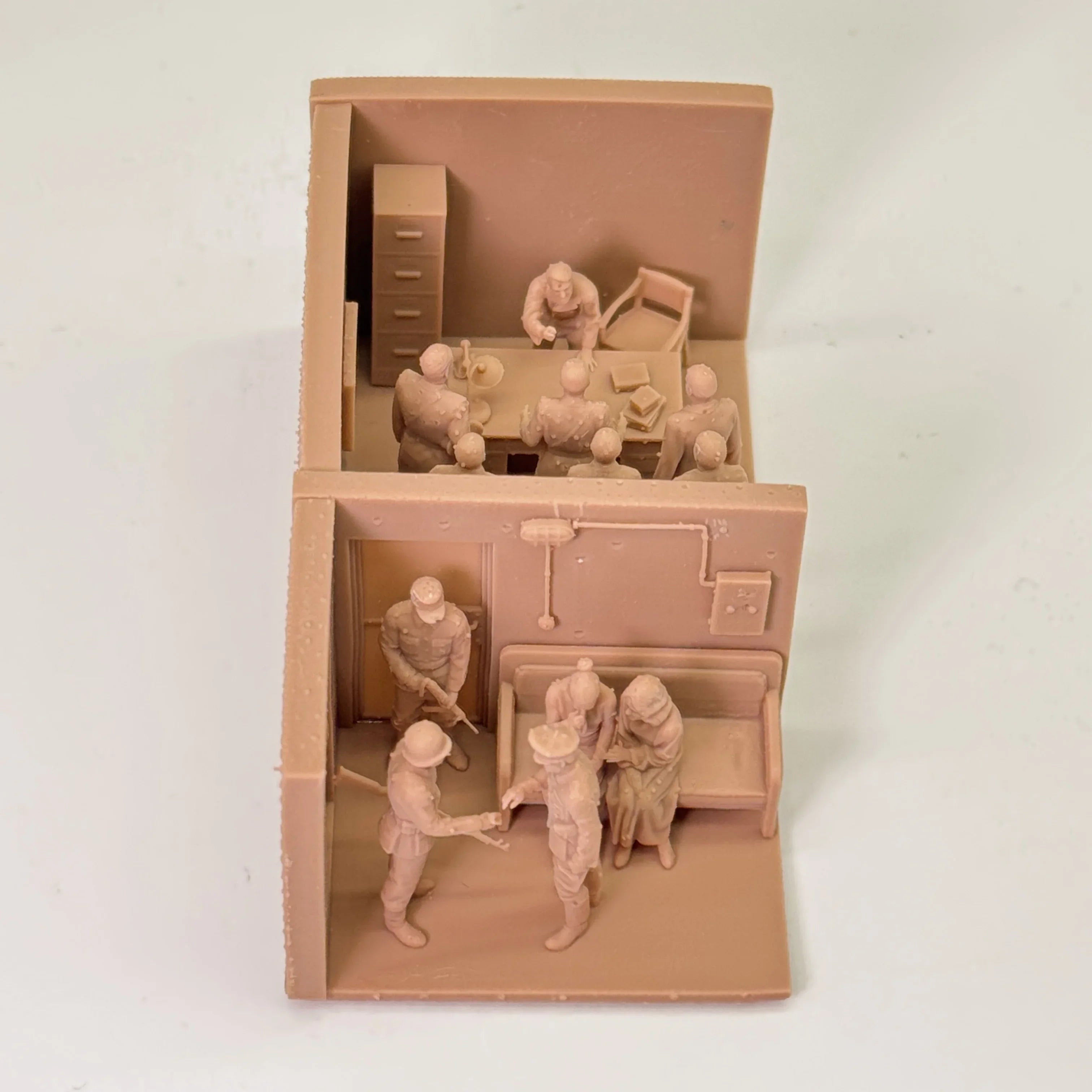 1/72 Scale Bunker / Headquarters Interrogation Scene Resin Figure Set (12 Figures) - WWII/Cold War Diorama