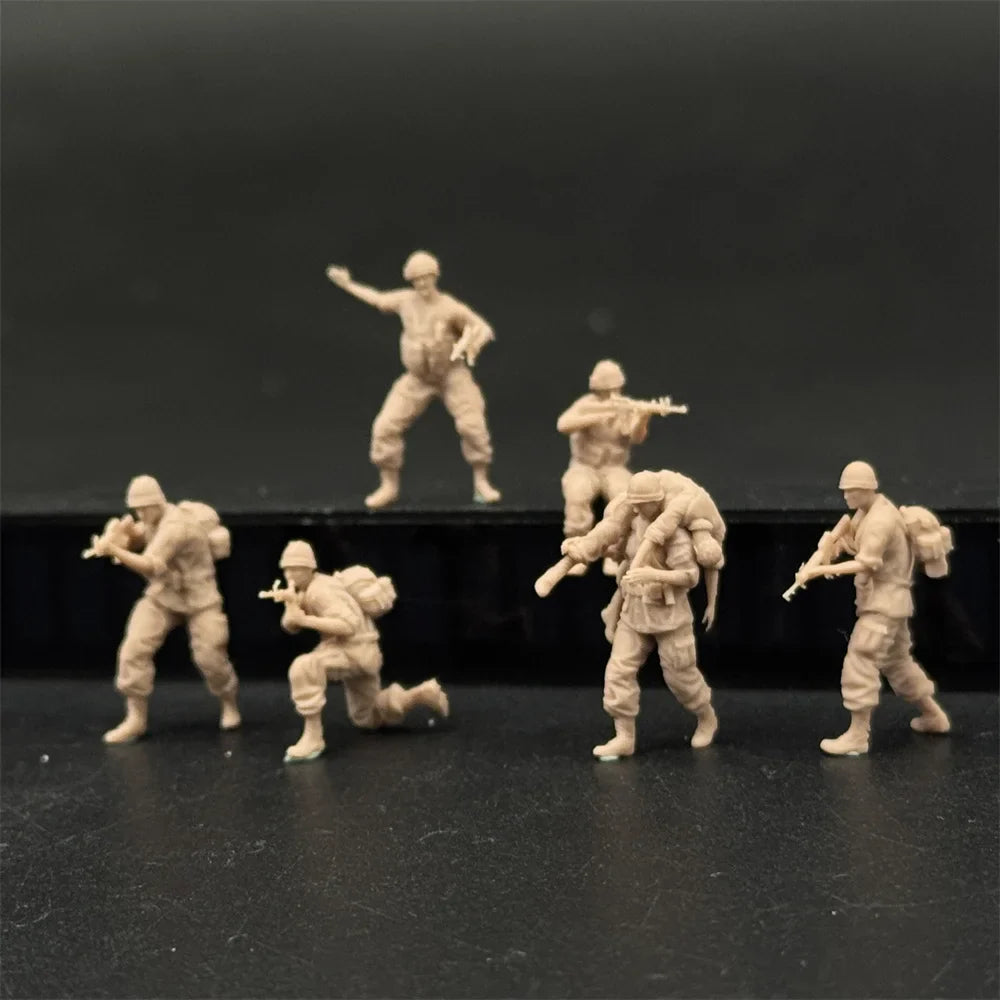 1/72 Scale US Soldiers Vietnam War Rescue / Combat Squad Resin Figure Set (6 Figures) - Infantry Miniatures