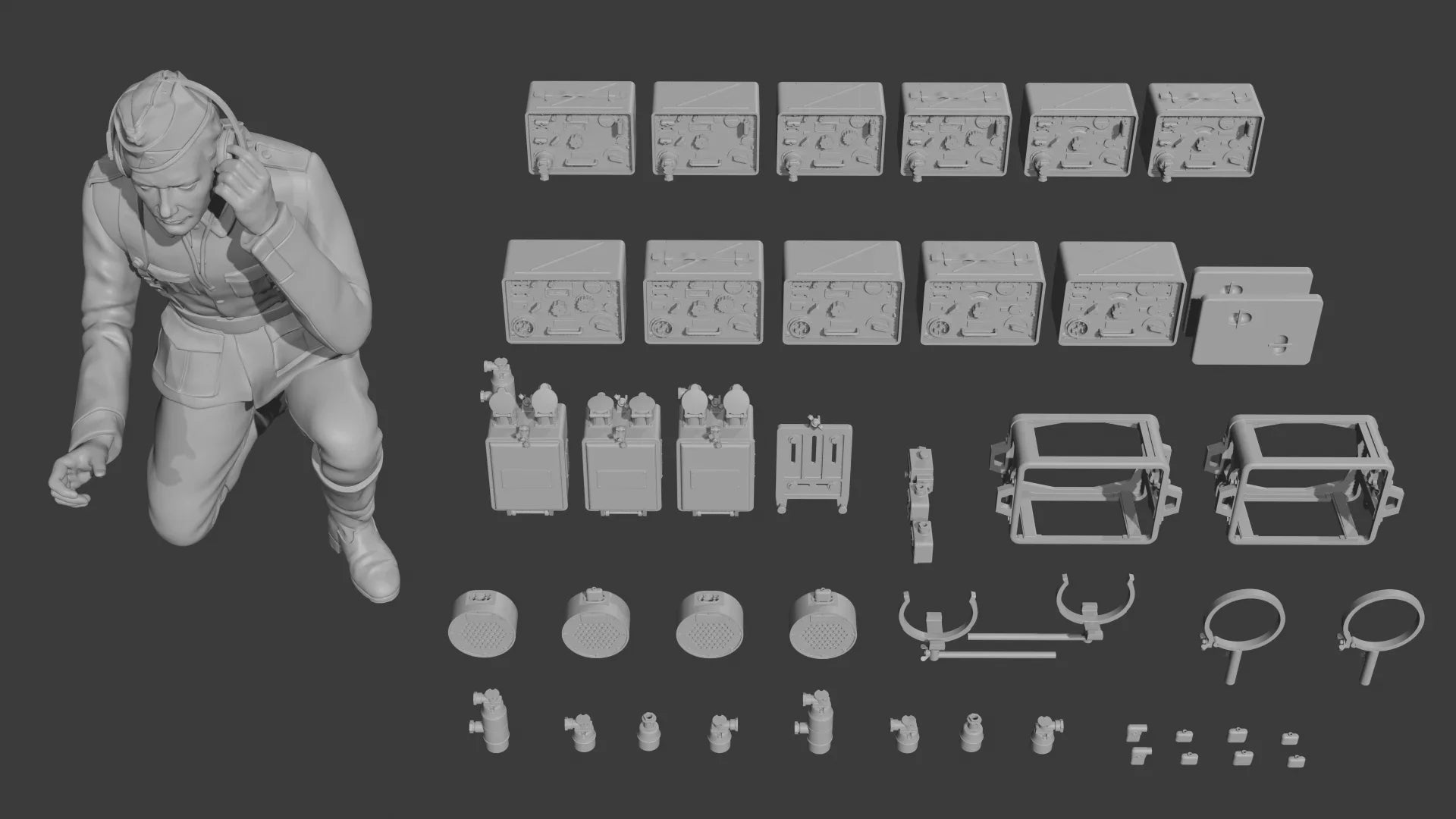 1/35 German Radio Equipment & Soldier Resin Kit | WW2 Communications
