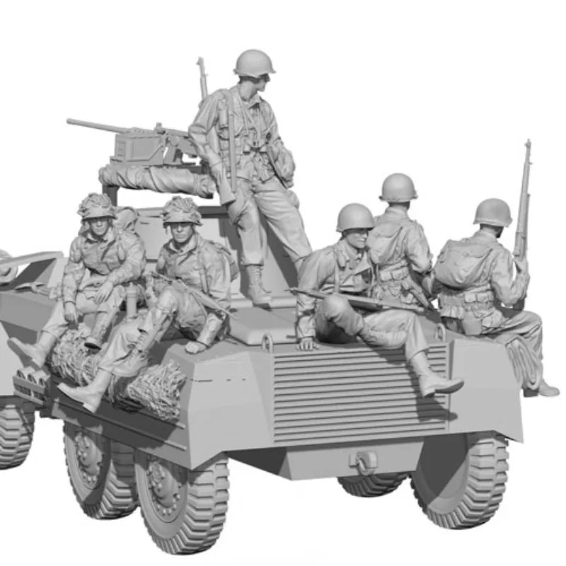 1/35 US Soldier & Tank Rider Resin Set (6 Figures) | Military Diorama Kit