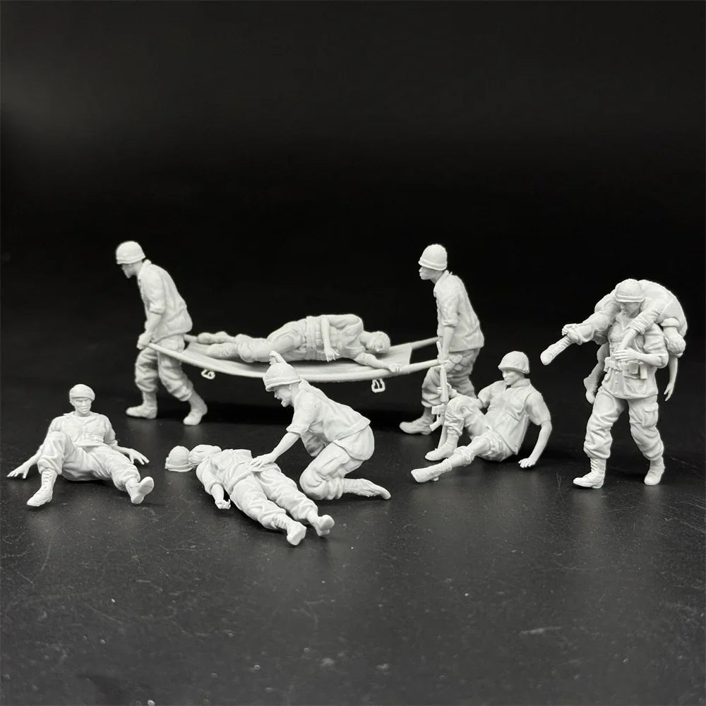 1/35 US Military Vietnam Rescue Figure Set | Stretcher & Medics Kit