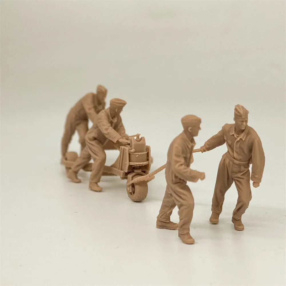 1/48 & 1/72 Scale WWII German Air Force Ground Crew Bomb Loading Team Resin Set (4 Figures) - Luftwaffe Diorama