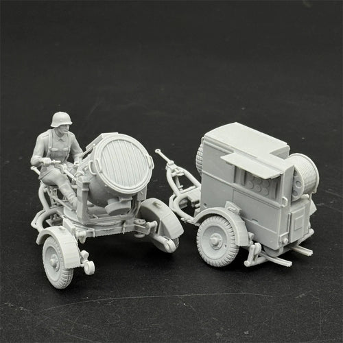 1/35 Scale WWII German Flak Searchlight & Equipment Trailer Set | High-Detail Resin Model Kit