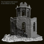1/35 Scale Ruined Bell Tower WWII Diorama Base - "Forgotten Bell Tower in Winter of 1944" Terrain Kit