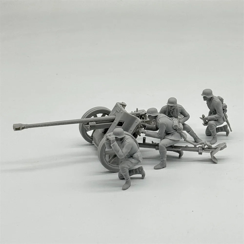 1/35 German PaK 38 Anti-Tank Gun w/ 4 Crew Resin Kit | WW2 Military
