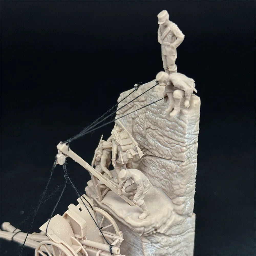 1/72 Scale WWI Italian Alpine Soldiers & Artillery Haul Diorama Resin Kit (11 Figures) - White War Miniatures