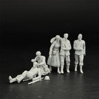 1/35 Scale WWII German Army Nurses and Wounded | 5-Figure Resin Model Kit