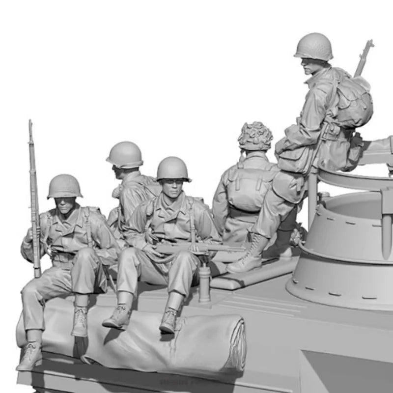 1/35 US Soldier & Tank Rider Resin Set (6 Figures) | Military Diorama Kit