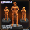 Space Crew Acting Captain – Zoya Zeveri | Papsikels | Hive Wars | Alien Earth Inspired | 28mm or 32mm Scale | Resin Miniatures