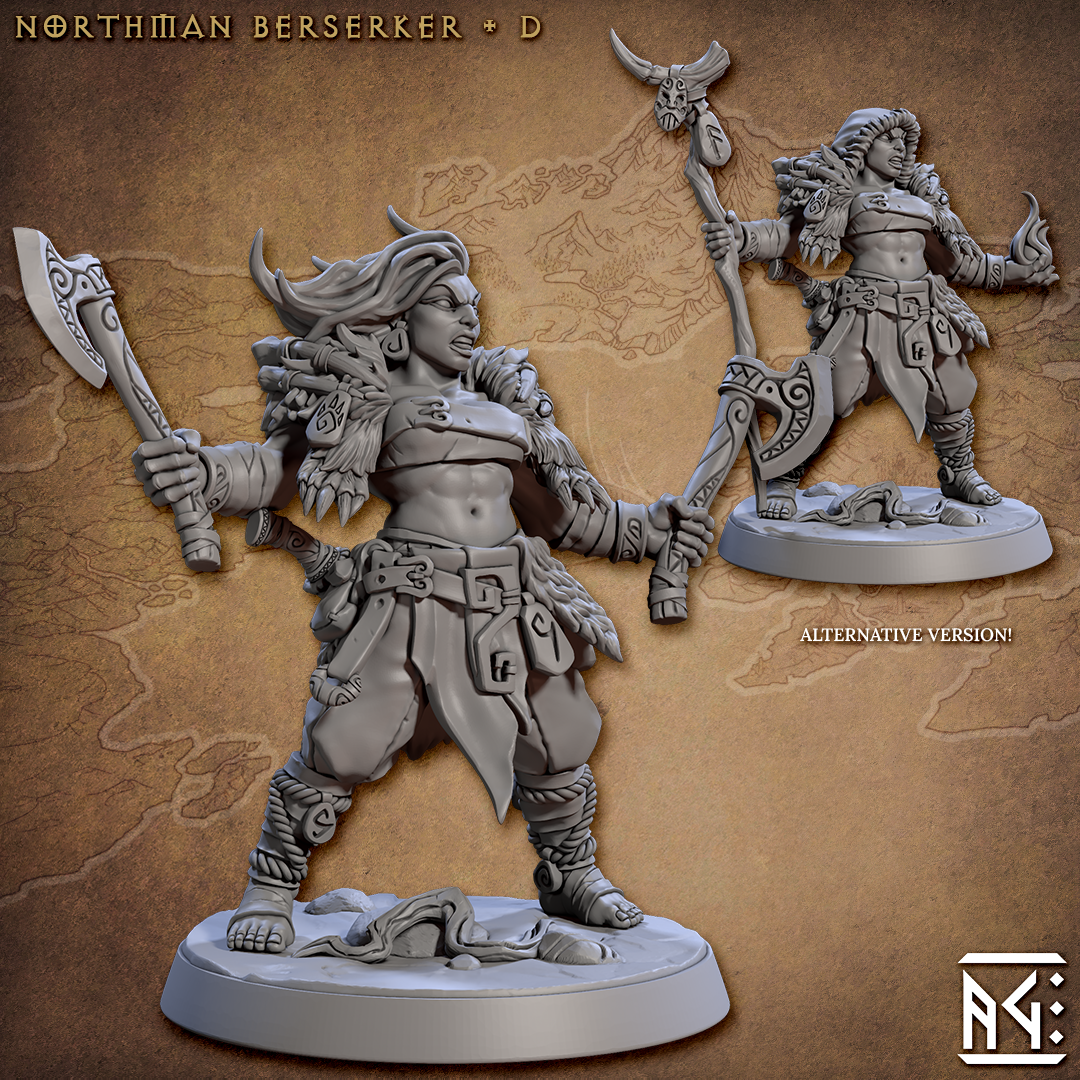 Norse Northmen Berserker Miniatures | Skutagaard Northmen Saga II | Fantasy D&D Miniature | Artisan Guild