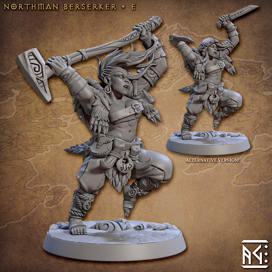 Norse Northmen Berserker Miniatures | Skutagaard Northmen Saga II | Fantasy D&D Miniature | Artisan Guild