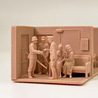 1/72 Scale Bunker / Headquarters Interrogation Scene Resin Figure Set (12 Figures) - WWII/Cold War Diorama