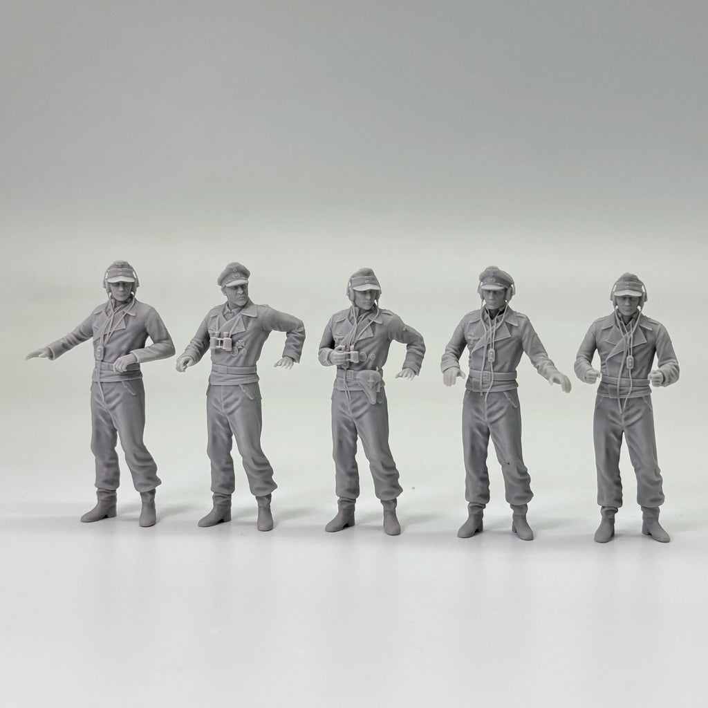 1/35 German Tank Commander Set (5 Fig) Resin Kit | Full/Half Body Vers.