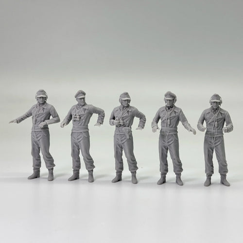 1/35 German Tank Commander Set (5 Fig) Resin Kit | Full/Half Body Vers.