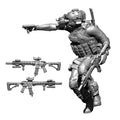 1/24 Scale US Navy SEAL Operator Resin Figure Kit - Dynamic CQB Pistol Action Miniature