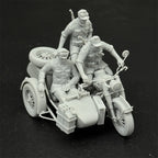 1/35 Scale WWII German Army Motorcycle Sidecar Crew
