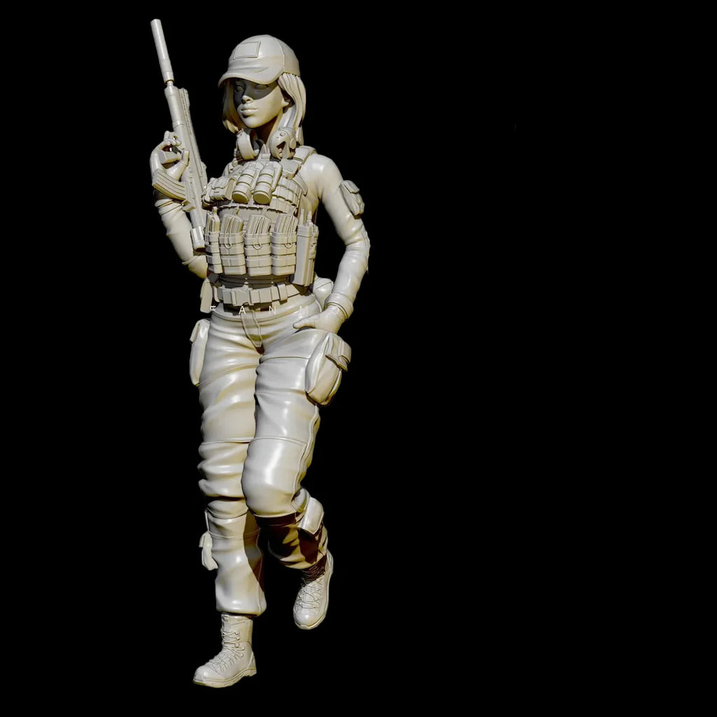 1/24 Scale Modern Tactical female Operative | Premium Resin Model Kit