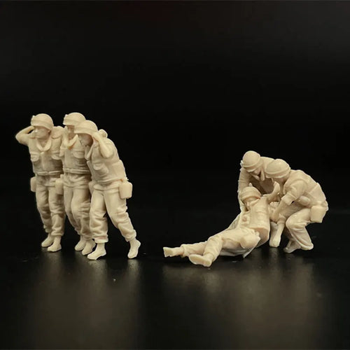 1/72 Scale US Marines / Infantry Rescue the Wounded Resin Figure Set (6 Figures) - Combat Medic Diorama