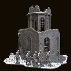 1/35 Scale WWII Winter Squad (x5) and Ruined European Church Diorama Set - Battle Scene Kit