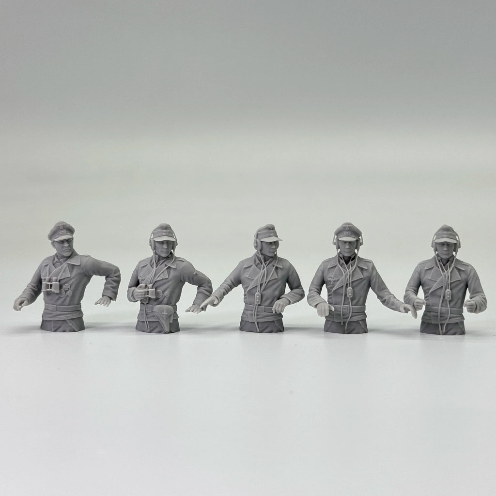 1/35 German Tank Commander Set (5 Fig) Resin Kit | Full/Half Body Vers.