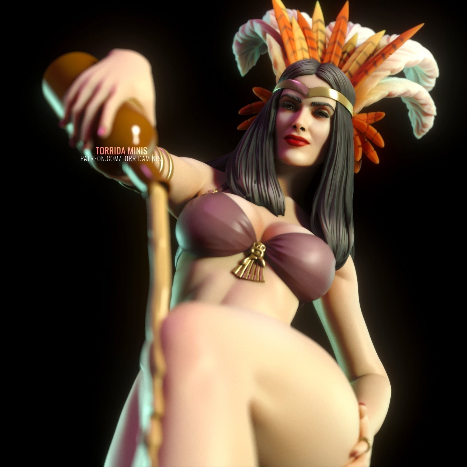 Santanico | Pin-Up Statue Fan Art Miniature Unpainted | Torrida Minis