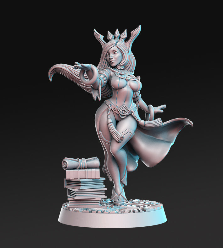 Sorceress Sapphire Pin-Up | A Light in the Dark | Fantasy Miniature | RN Estudio