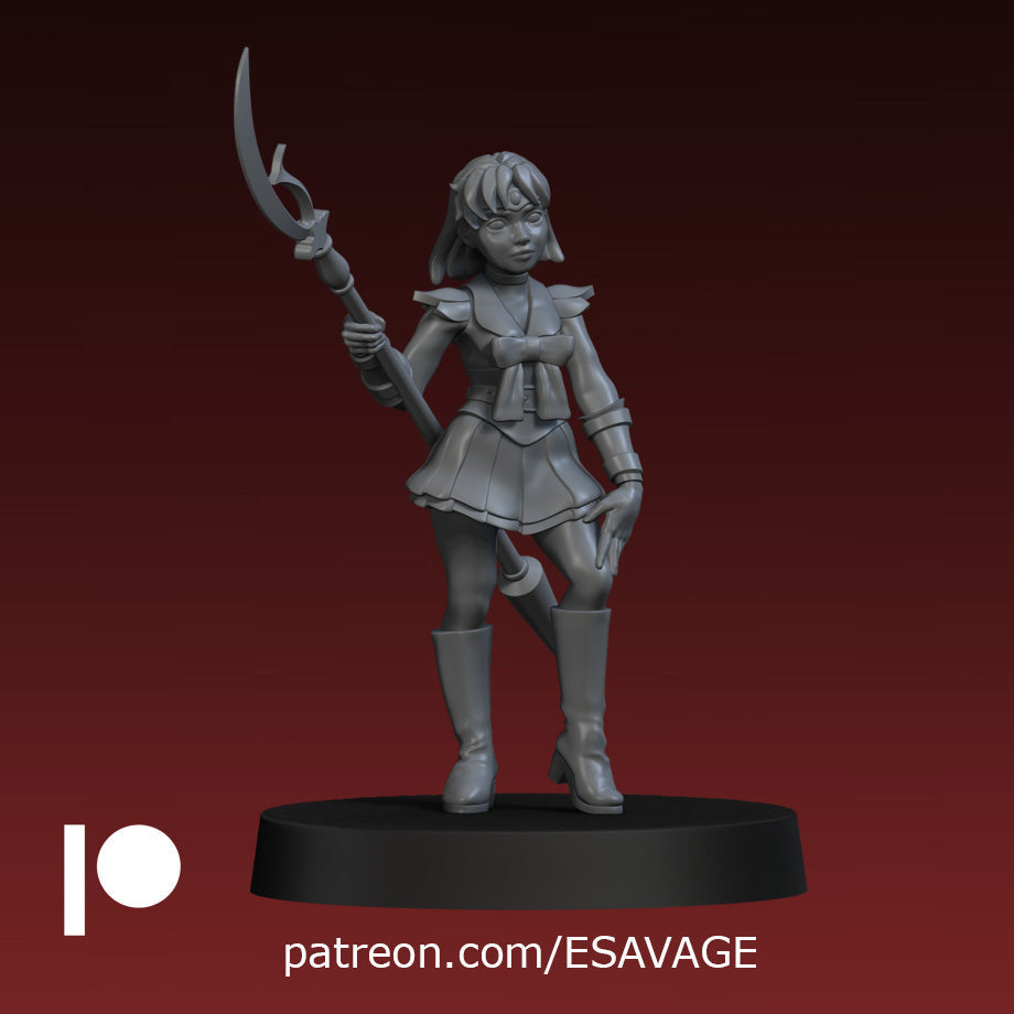 Saturn | Sailor Scouts | Fantasy Miniature | Ethan Savage Studios