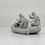 1/35 German Assault Boat Squad (3 Fig) Resin Kit | River Crossing Scene