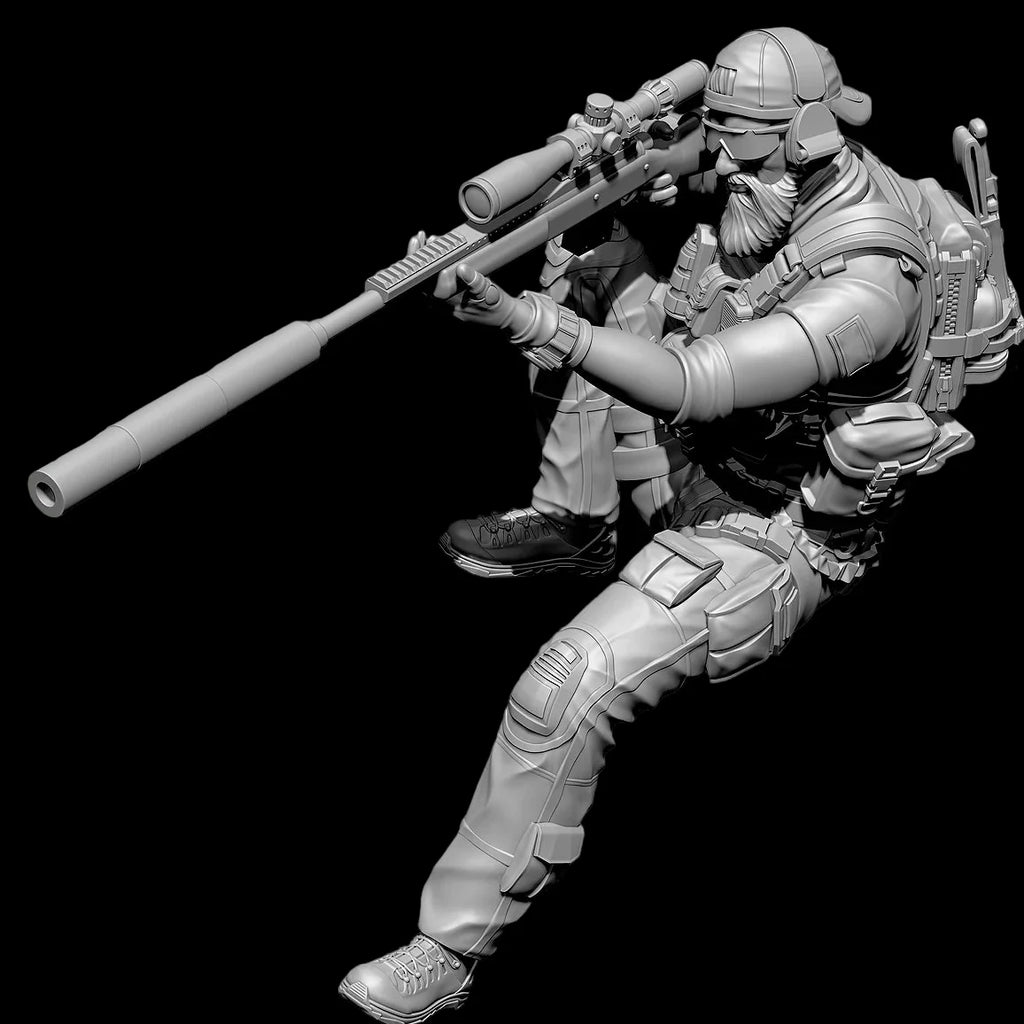 1/35 Scale US Modern Tactical Sniper Figure Kit - Long Range Marksman Miniature