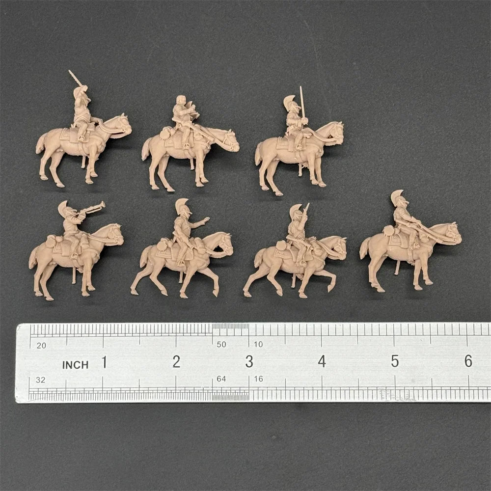 1/72 Scale Russian Imperial Cavalry / Cuirassier Resin Figure Set (7 Mounted Figures) - Napoleonic War Gaming