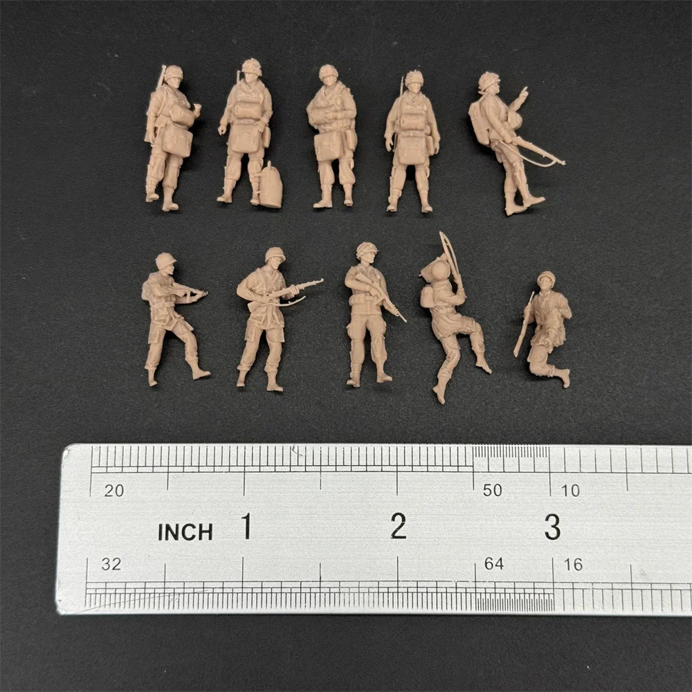 1/72 Scale WWII US Paratroopers / Infantry Action Figures Resin Model Kit (10+ Figures) - Normandy / Airborne Assault