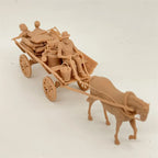 1/72 Scale WWI Civilian Horse-Drawn Carriage & Transport Resin Model Kit - Children, Cargo & Cat Detail