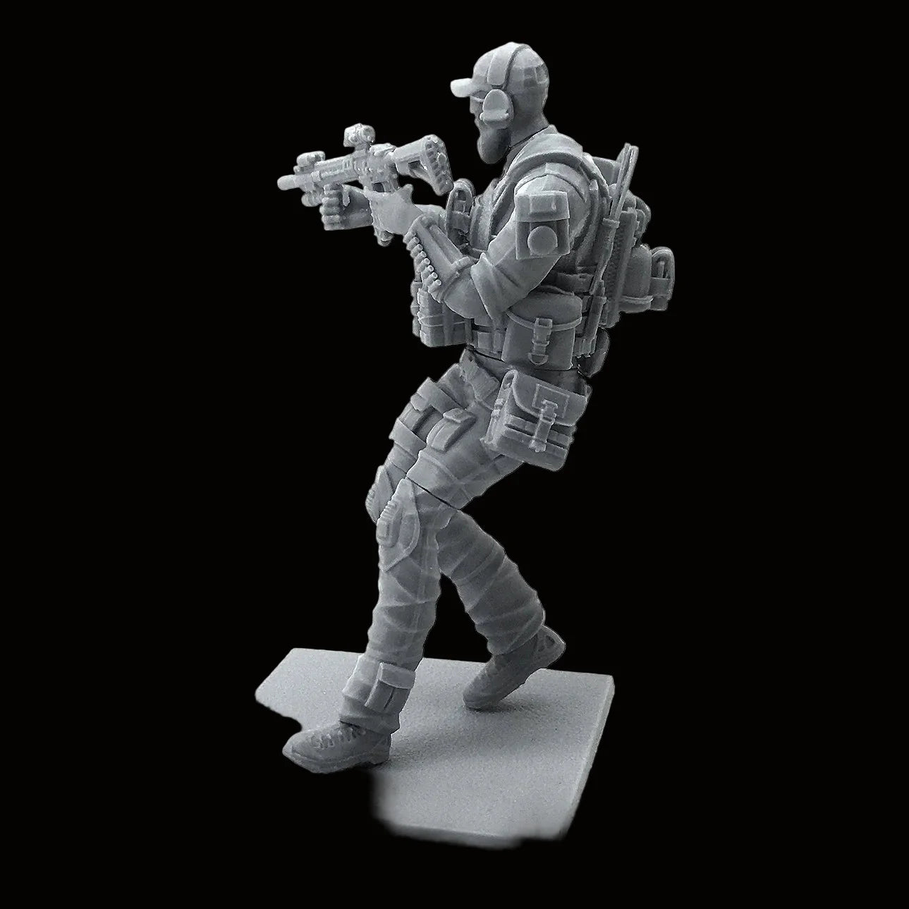 1/24 Scale US Navy SEAL Assaulter Resin Figure Kit - Bearded Operator Rifleman Miniature