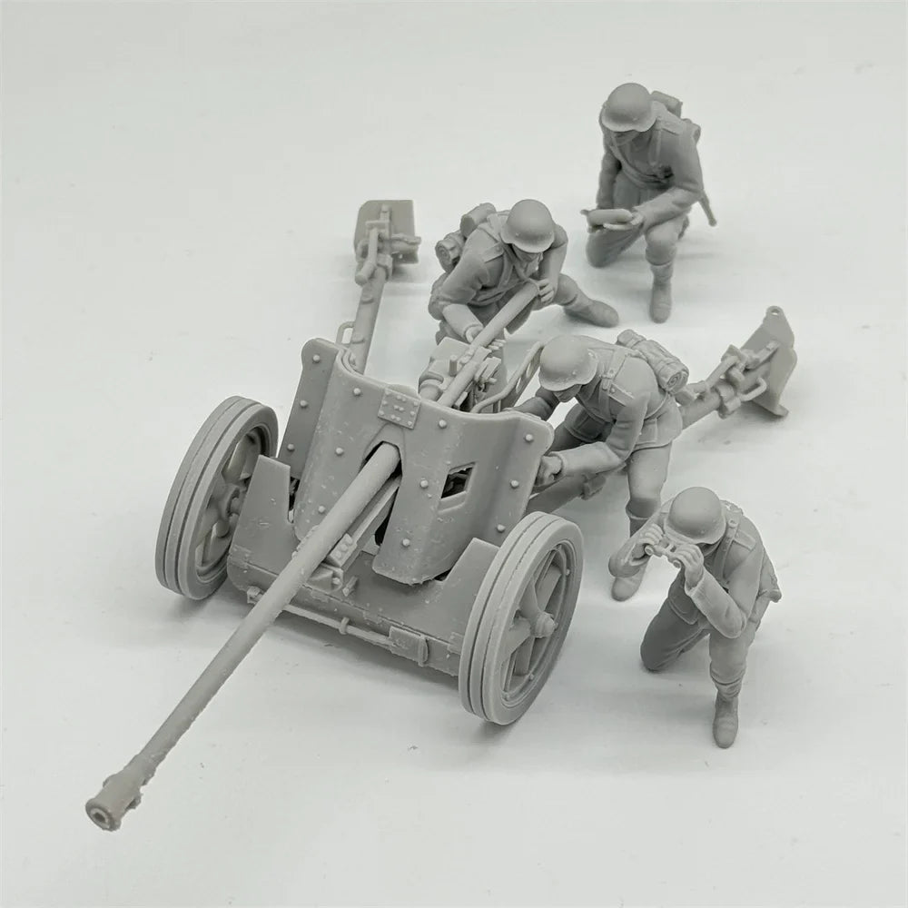 1/35 German PaK 38 Anti-Tank Gun w/ 4 Crew Resin Kit | WW2 Military