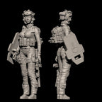 1/24 Scale (75mm) Modern Female Operator Resin Figure Kit - Tactical Specialist Miniature