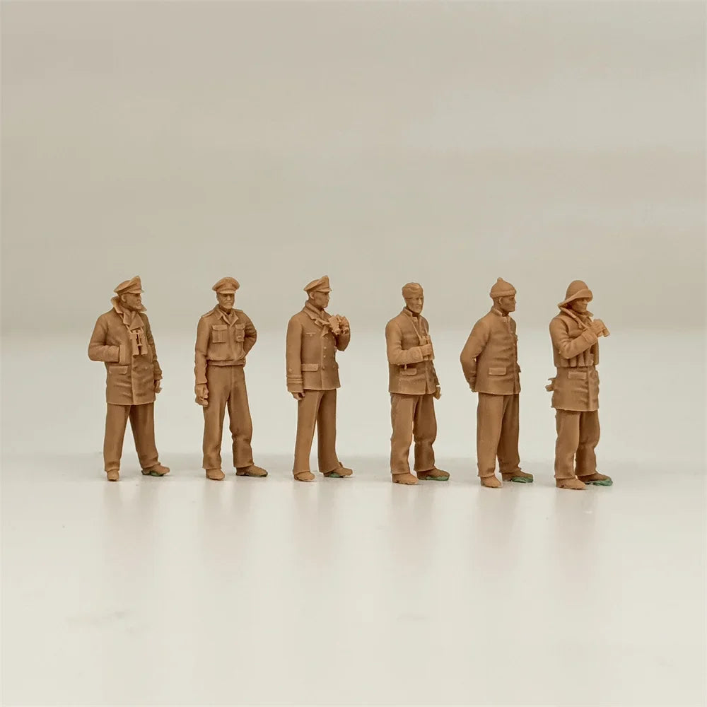 1/72 Scale WWII German U-boat Crew & Naval Officers Resin Figure Set (6 Figures) - Kriegsmarine Diorama
