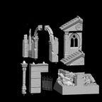 1/35 Scale Ruined European Gothic Building Diorama Base Kit - Urban Combat Scenery